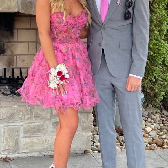 Sherri Hill Pink Dress 55624 (without sleeves) - Picture 2 of 3